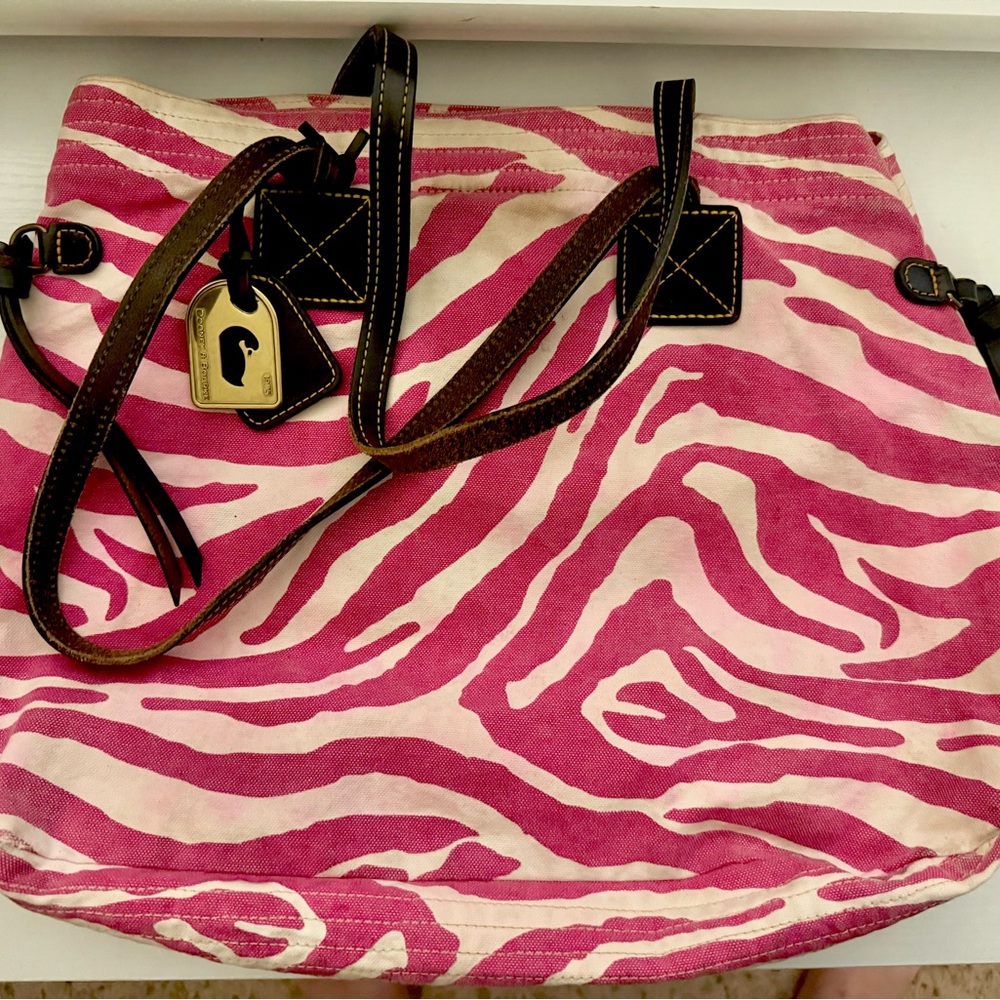Dooney & Bourke Pink/White Zebra Print Tote